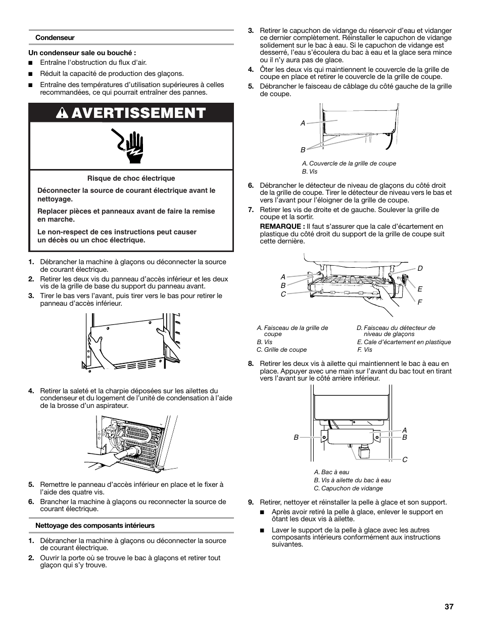 Avertissement | Maytag MIM1554WRS User Manual | Page 37 / 42