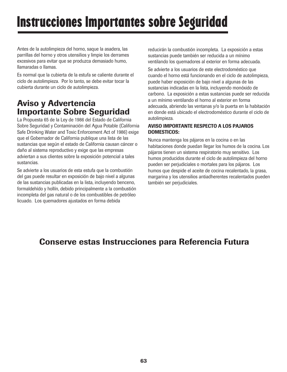 Instrucciones importantes sobre seguridad | Maytag 8113P448-60 User Manual | Page 64 / 88