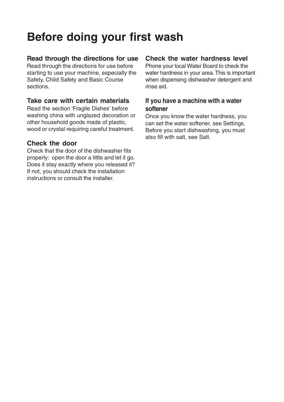 Before doing your first wash | Maytag 860S User Manual | Page 5 / 40