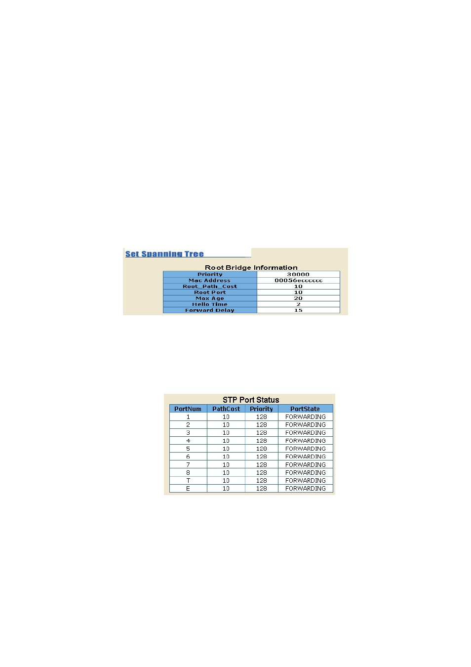 10 spanning tree | MicroNet Technology SP3508A User Manual | Page 31 / 52