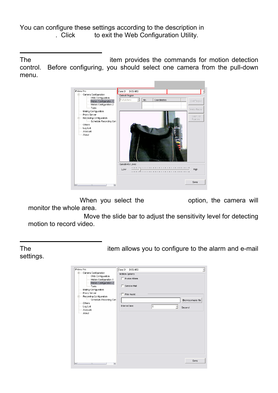 Motion configuration-1, Motion configuration-2 | MicroNet Technology SP5530 User Manual | Page 49 / 67