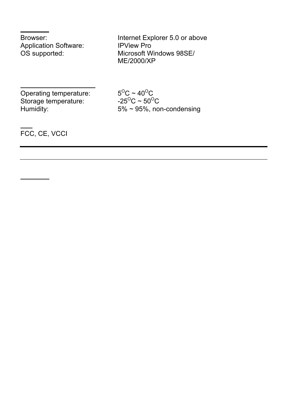 G. glossary of terms, C ~ 40, Cstorage temperature: -25 | C ~ 50 | MicroNet Technology SP5530 User Manual | Page 63 / 67