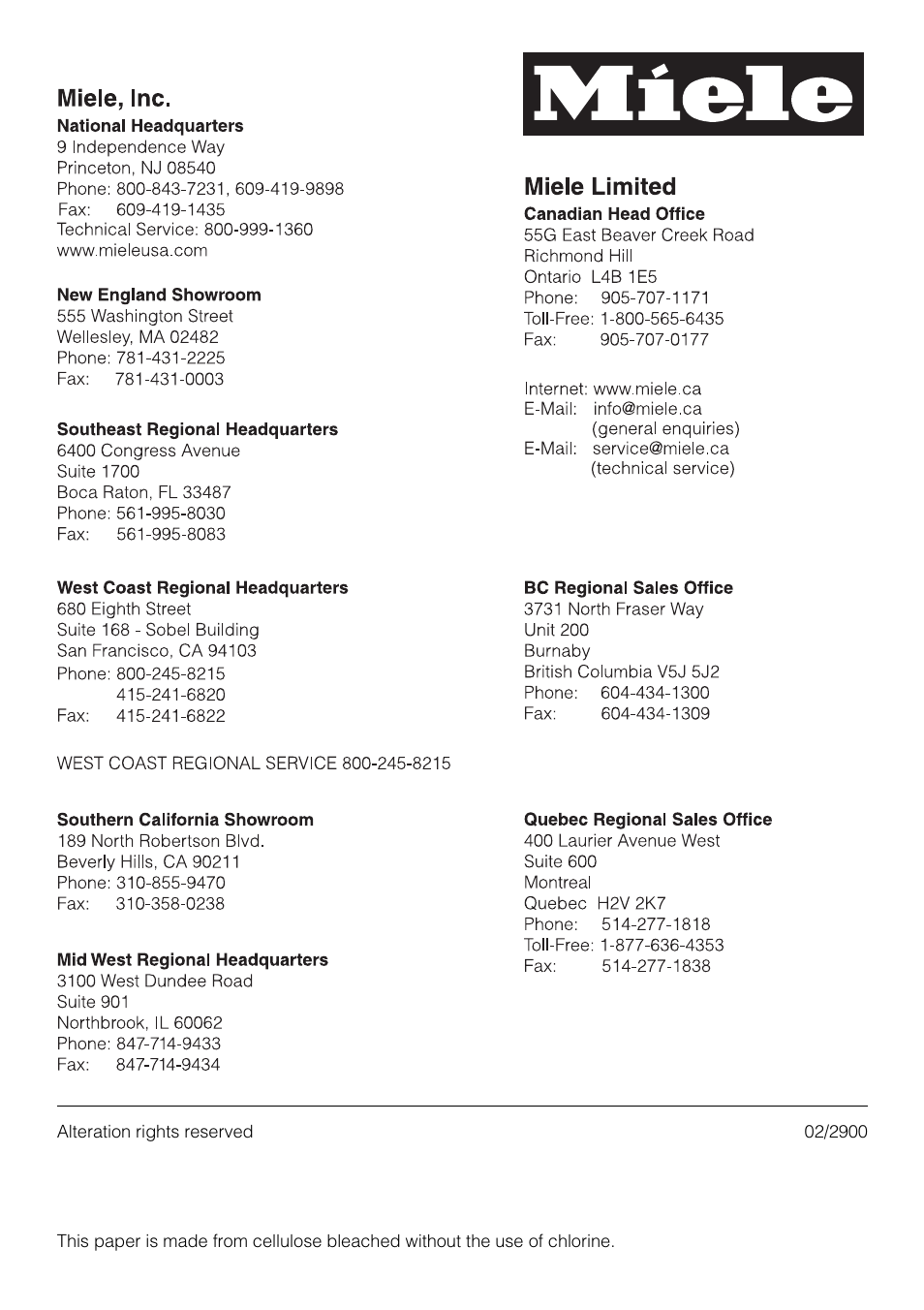 Miele KM 408-1 User Manual | Page 20 / 20