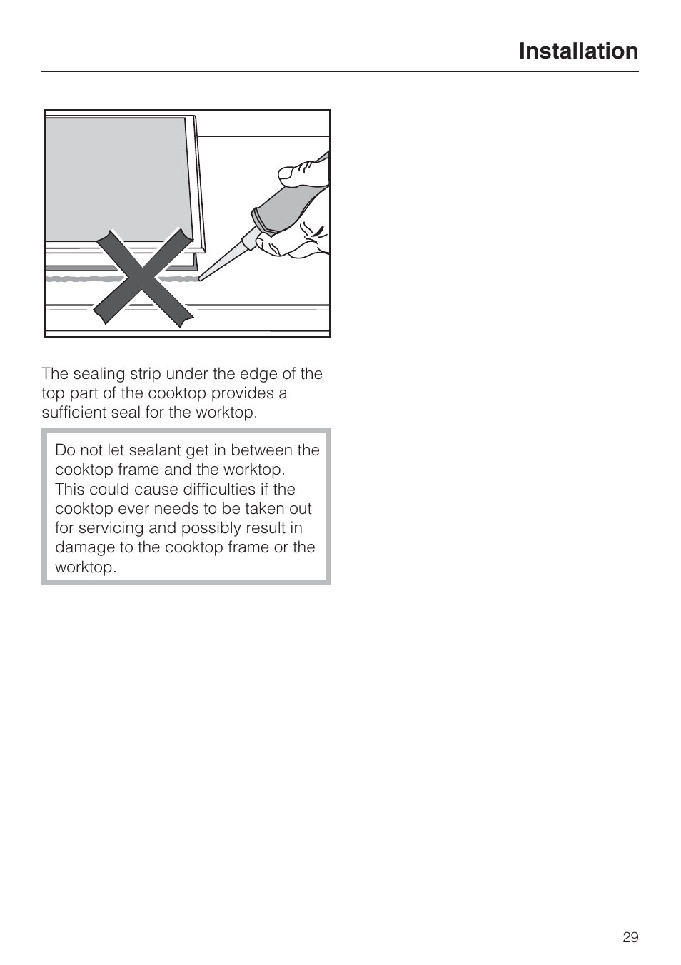 Installation | Miele KM 3464 User Manual | Page 29 / 40