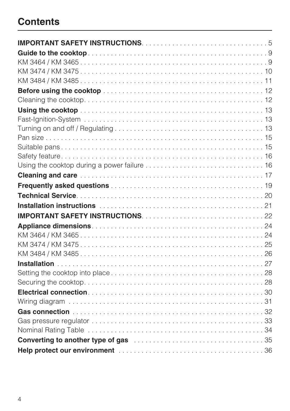 Miele KM 3464 User Manual | Page 4 / 40
