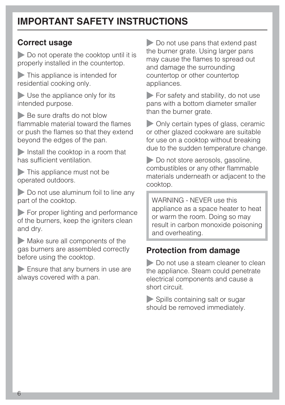 Important safety instructions | Miele KM 3464 User Manual | Page 6 / 40