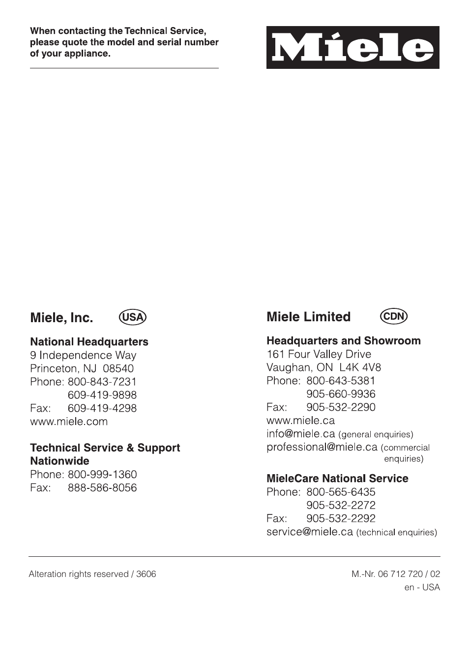Miele DA 249-4 User Manual | Page 40 / 40