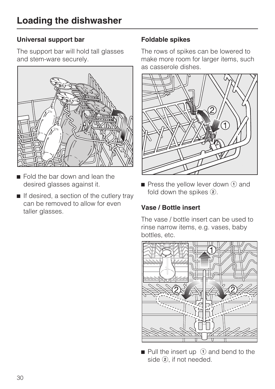 Loading the dishwasher | Miele G 5795 User Manual | Page 30 / 84