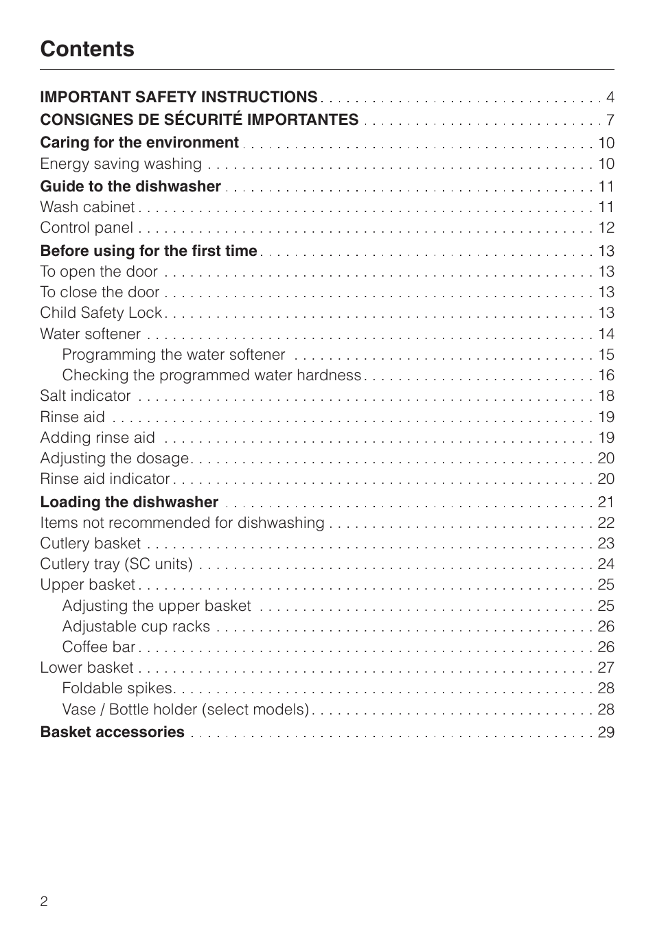 Miele Platinum G 892 SC User Manual | Page 2 / 52