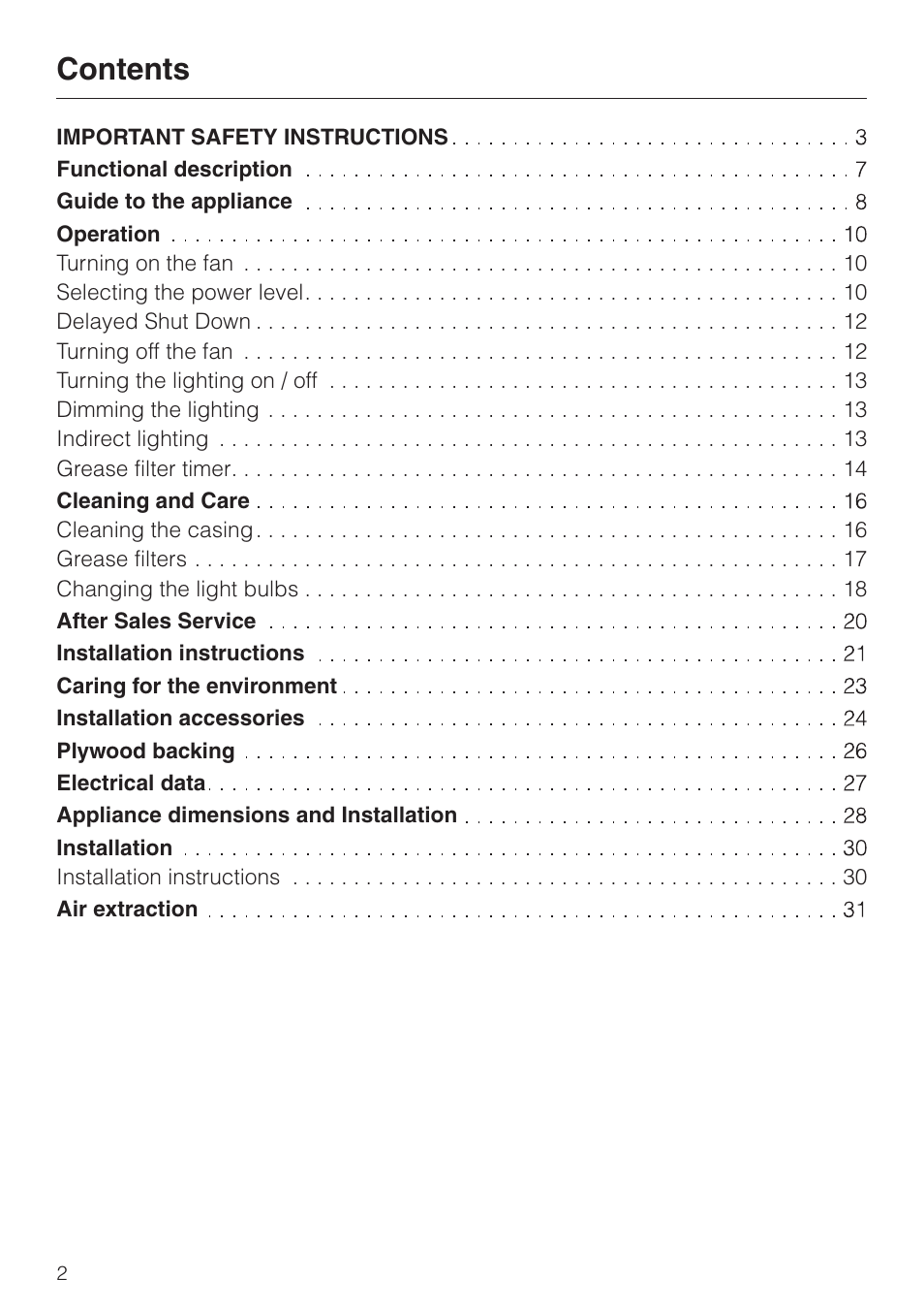 Miele DA251-4 User Manual | Page 2 / 36
