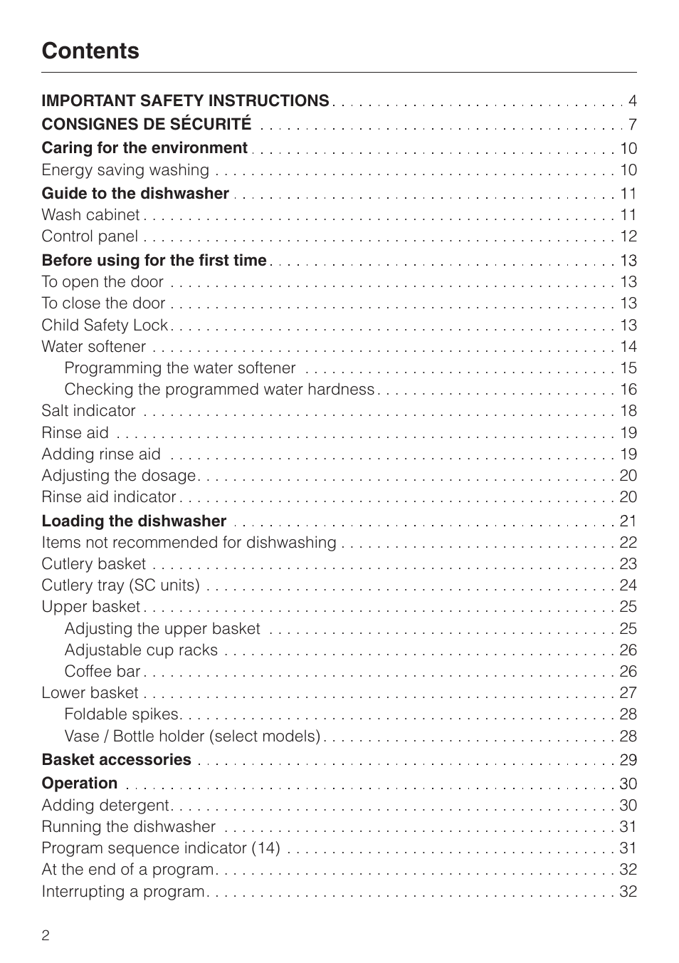 Miele NOVOTRONIC G 842 PLUS User Manual | Page 2 / 48