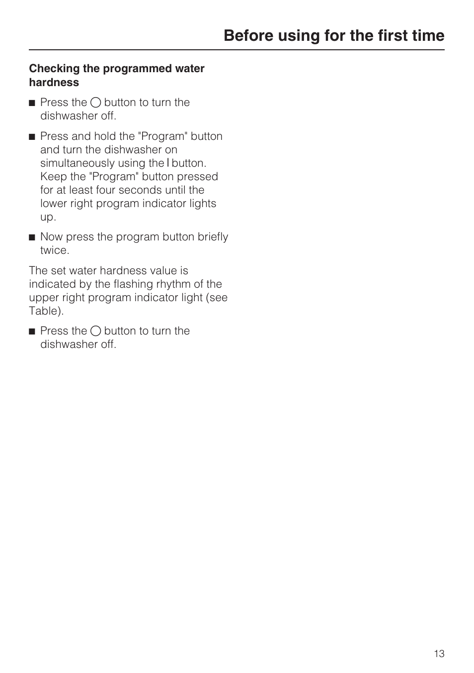 Before using for the first time | Miele G 4570 User Manual | Page 13 / 60