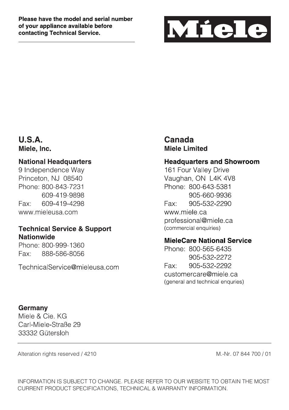 Miele KM 5820 User Manual | Page 52 / 52