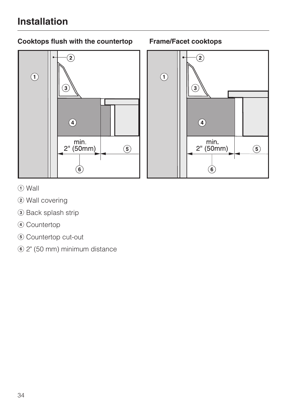 Installation 34, Installation | Miele KM5656 User Manual | Page 34 / 44