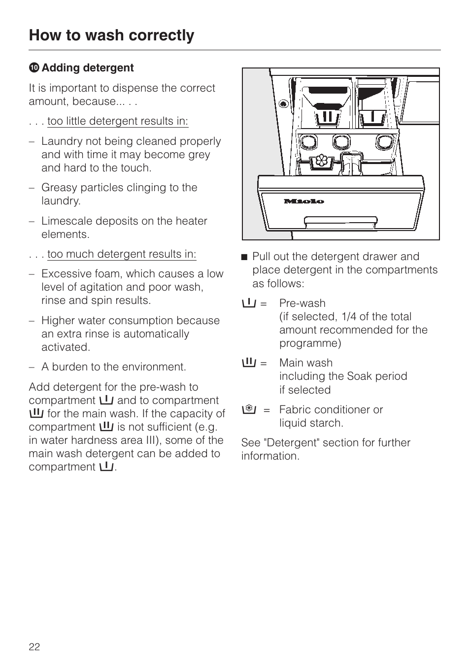 How to wash correctly | Miele WT 945 S WPS User Manual | Page 22 / 76