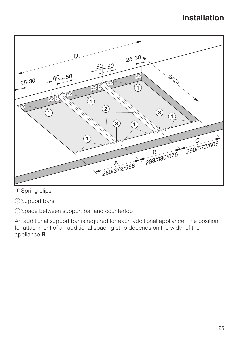 Ba a, Installation | Miele SALAMANDER GRILL CS 1421 User Manual | Page 25 / 32