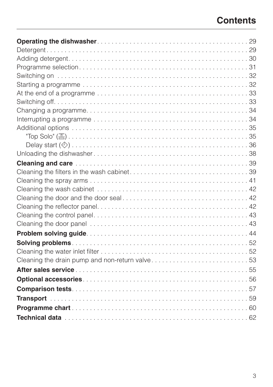 Miele dishwashers User Manual | Page 3 / 64