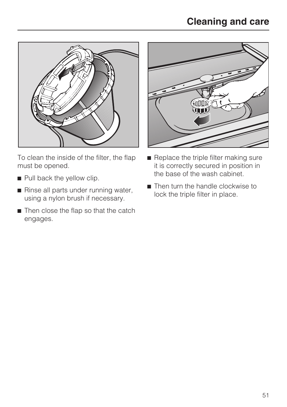 Cleaning and care | Miele PROFESSIONAL PG 8050I User Manual | Page 51 / 76