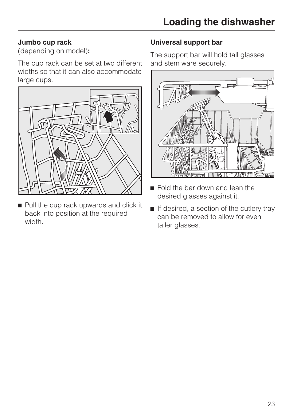 Loading the dishwasher | Miele G 5705 User Manual | Page 23 / 72