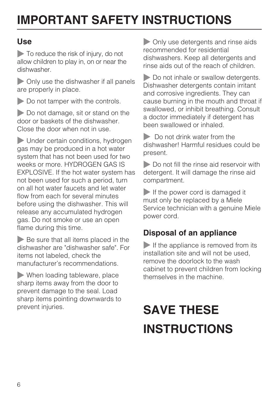 Miele G2182 User Manual | Page 6 / 56