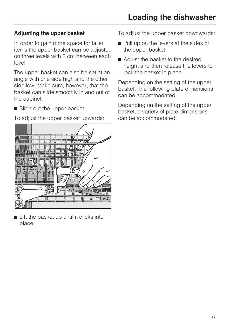 Loading the dishwasher | Miele G 5100 User Manual | Page 27 / 68