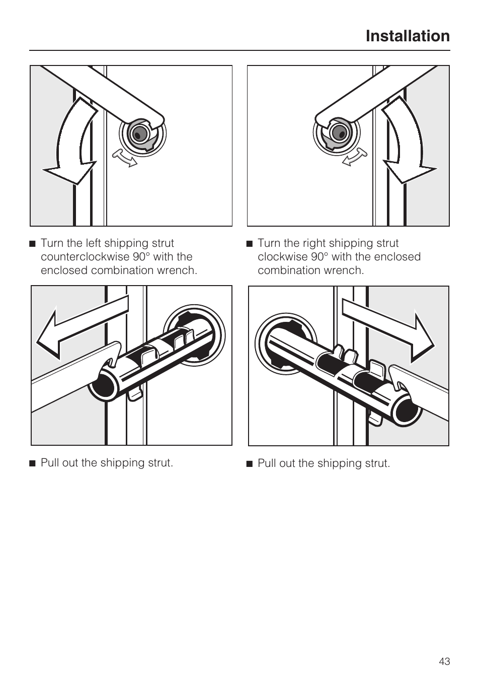 Installation | Miele TOUCHTRONIC W 3039 User Manual | Page 47 / 60
