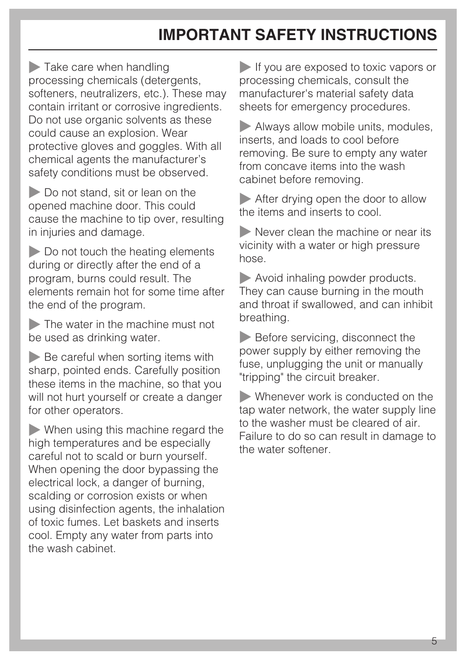 Important safety instructions | Miele G 7893 User Manual | Page 5 / 76