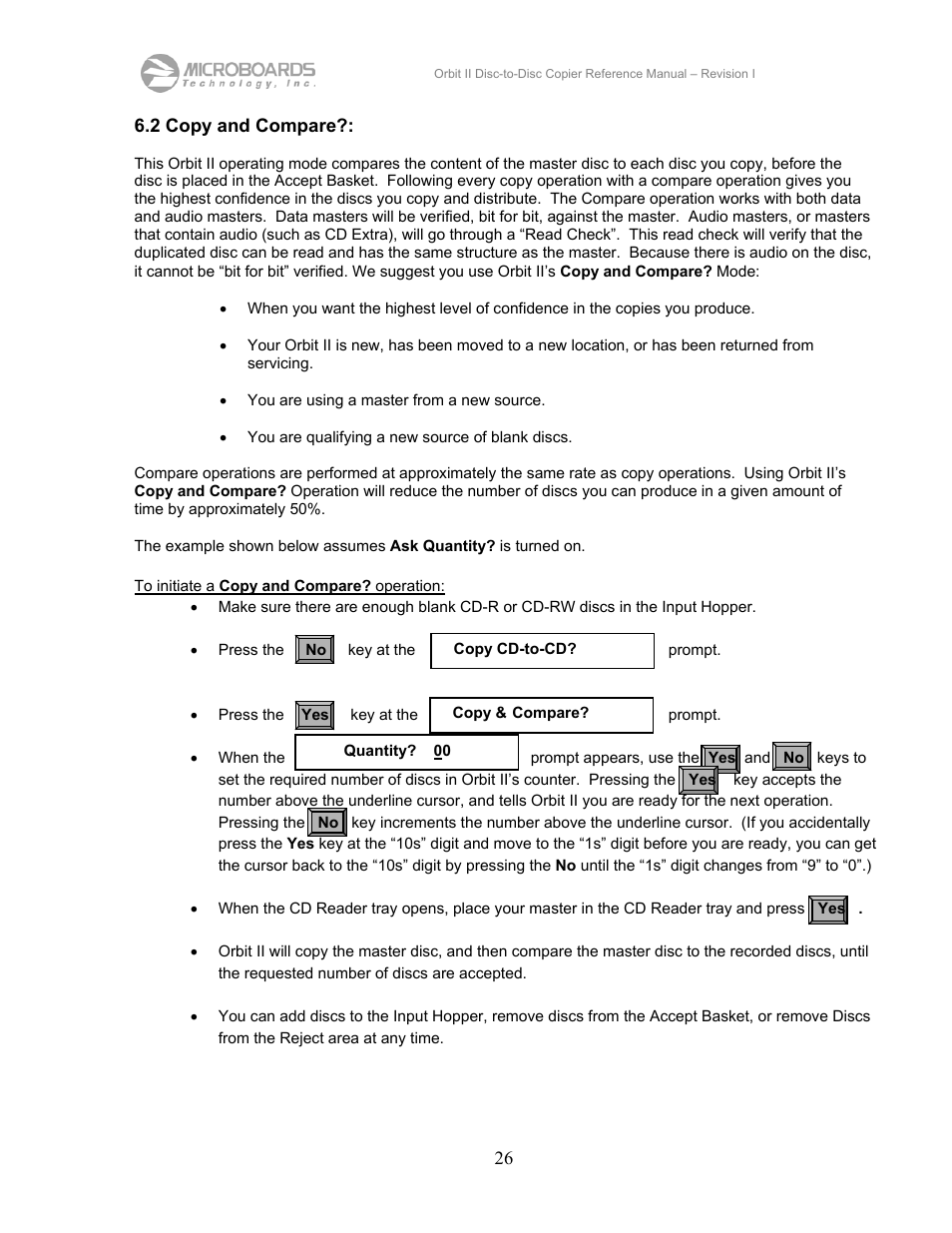 2 copy and compare | MicroBoards Technology CD Disc-to-Disc Office Copier II User Manual | Page 26 / 39