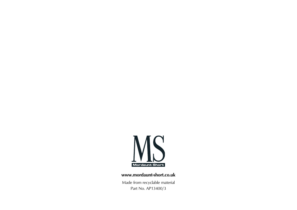 Mordaunt-Short MS309W User Manual | Page 16 / 16