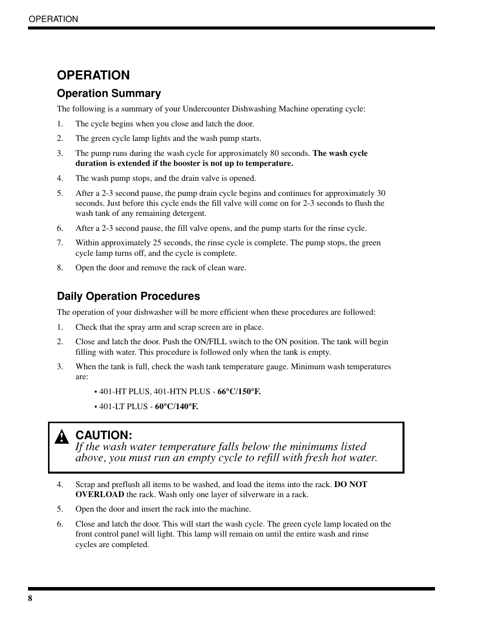 Operation | Moyer Diebel 401-HTM2 PLUS User Manual | Page 14 / 51
