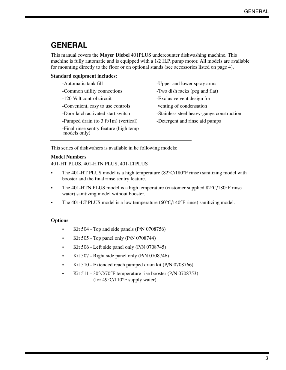 General | Moyer Diebel 401-HTM2 PLUS User Manual | Page 9 / 51