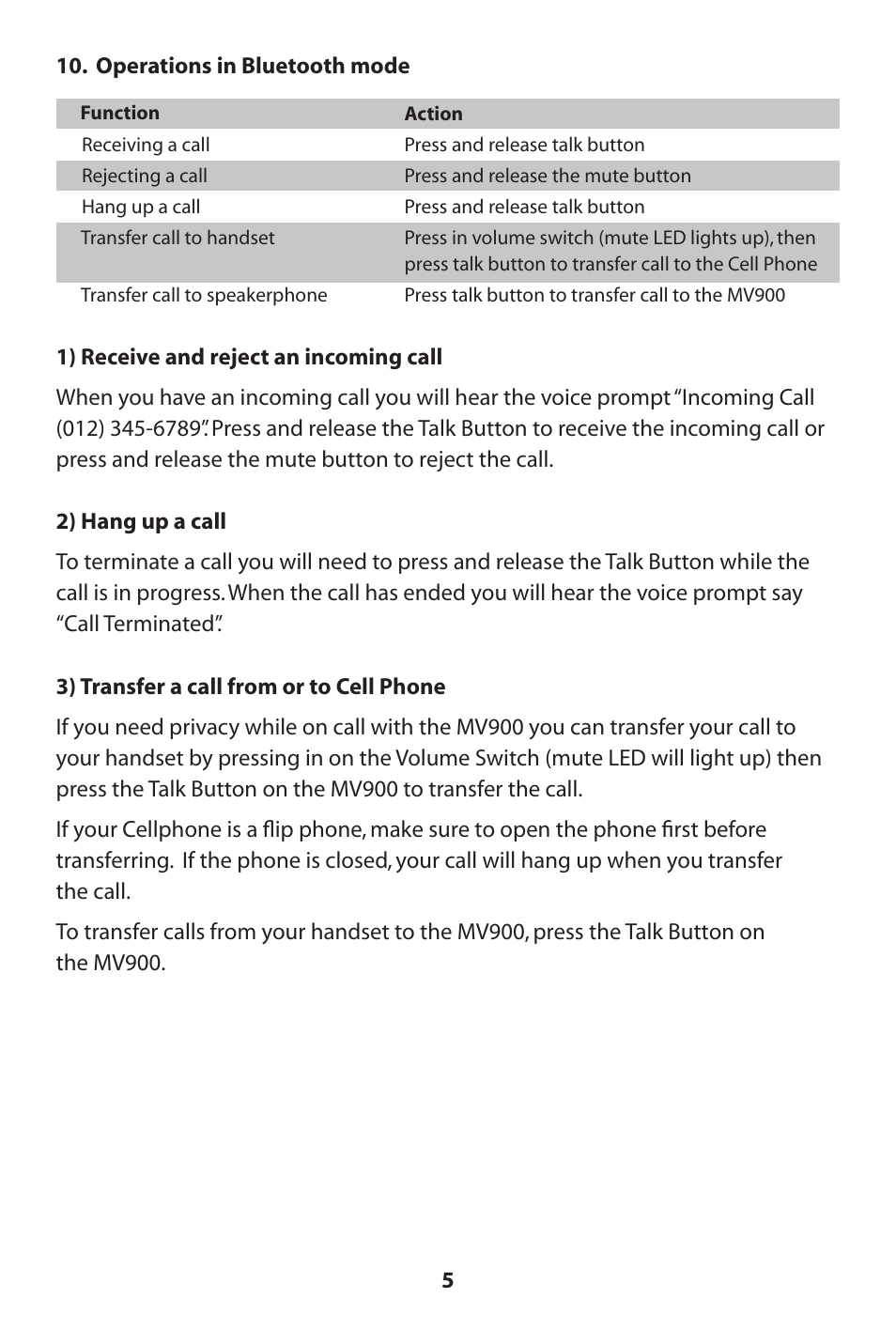 MVOX electronic MV900 User Manual | Page 6 / 16