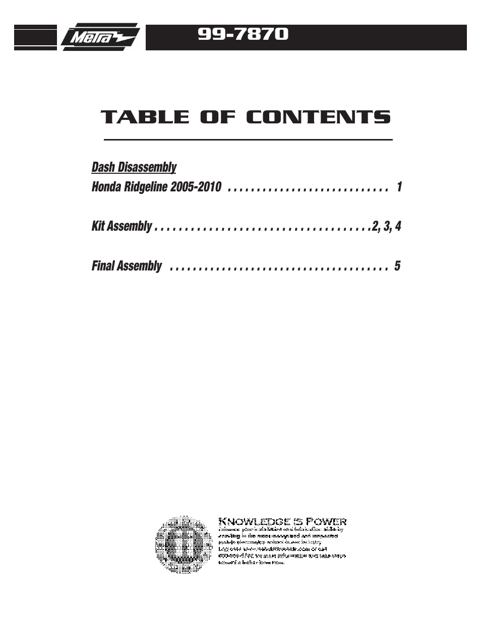 Metra Electronics HONDA RIDGELINE 99-7870G User Manual | Page 2 / 8