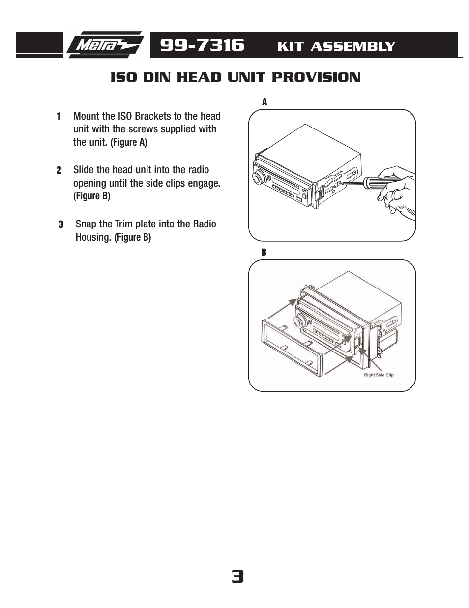 Iso din head unit provision | Metra Electronics 99-7316 User Manual | Page 5 / 8