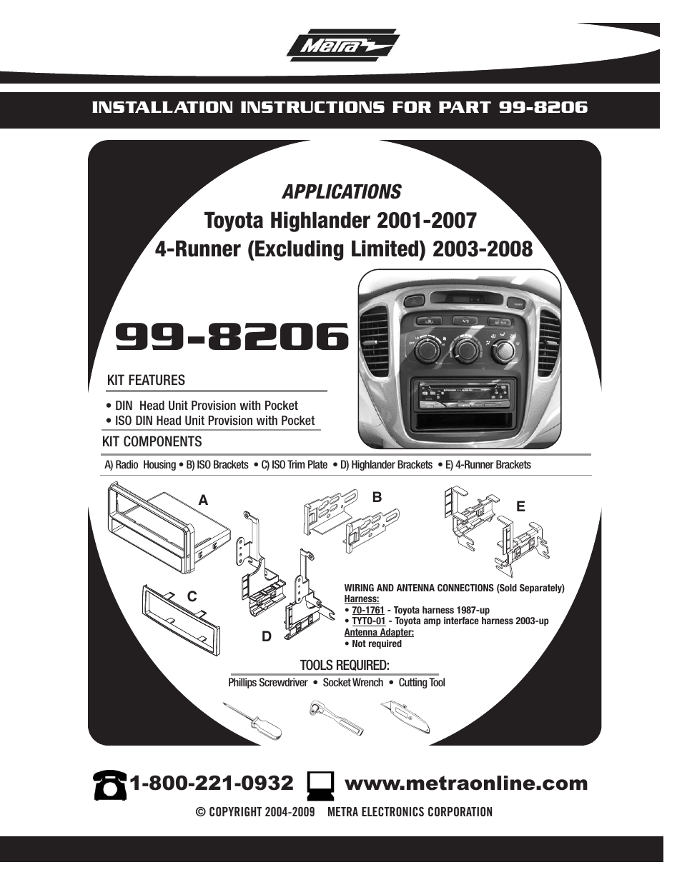 Metra Electronics 99-8206 User Manual | 8 pages