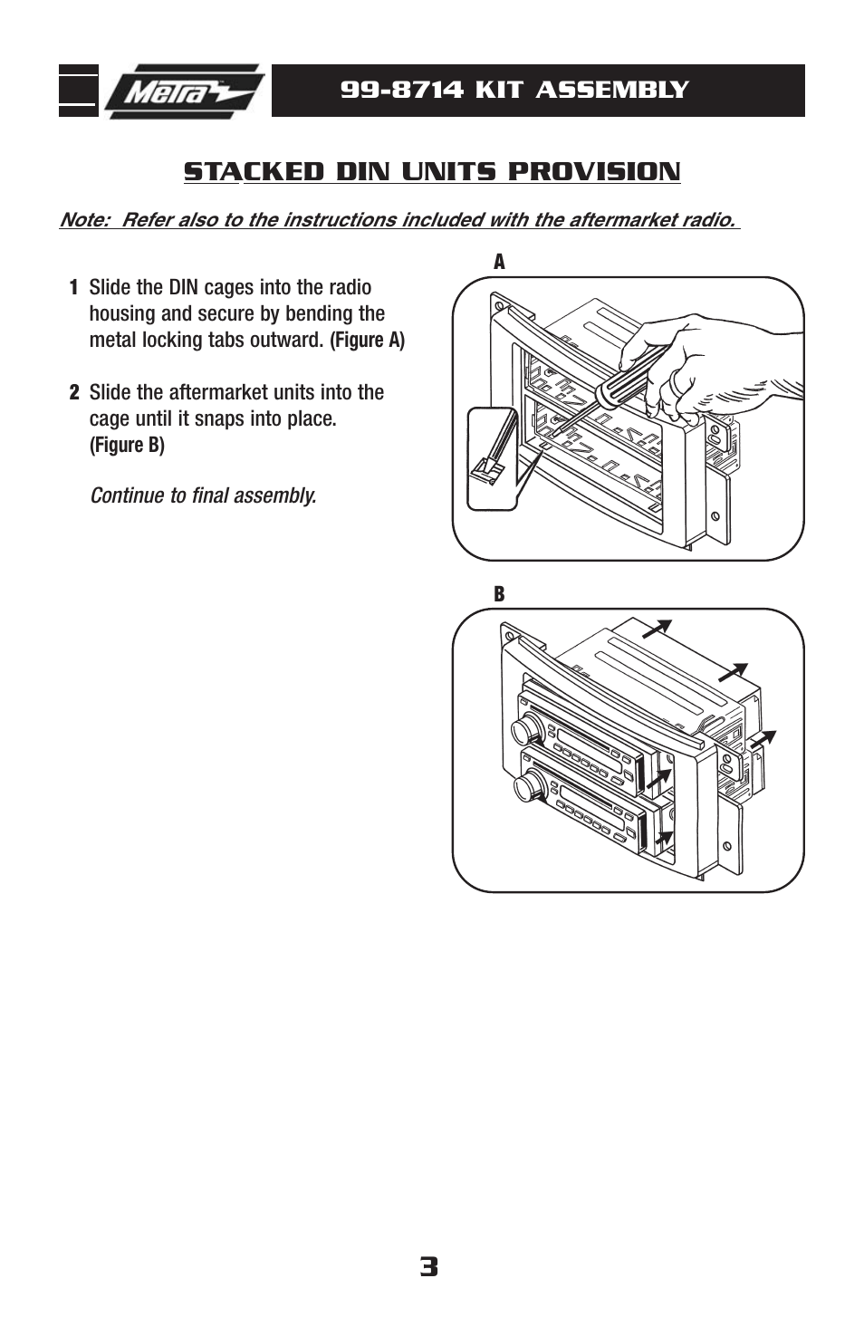 Stacked din units provision | Metra Electronics 99-8714 User Manual | Page 5 / 8