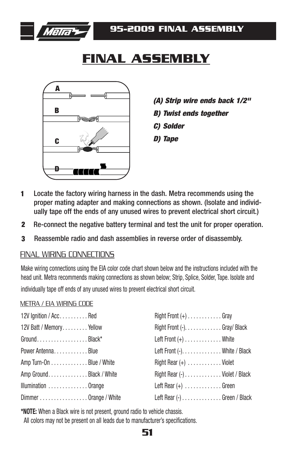 Final assembly | Metra Electronics 95-2009 User Manual | Page 51 / 52