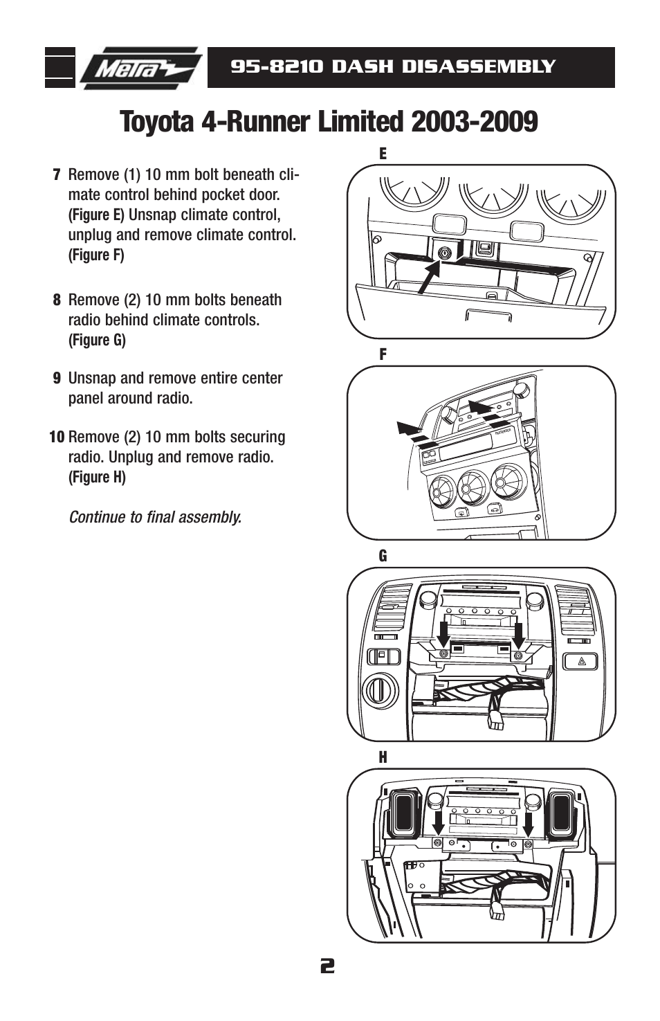 8210 dash disassembly | Metra Electronics 95-8210 User Manual | Page 4 / 8