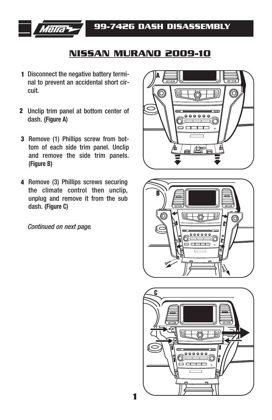 Metra Electronics NISSAN MURANO 99-7426 User Manual | Page 3 / 8