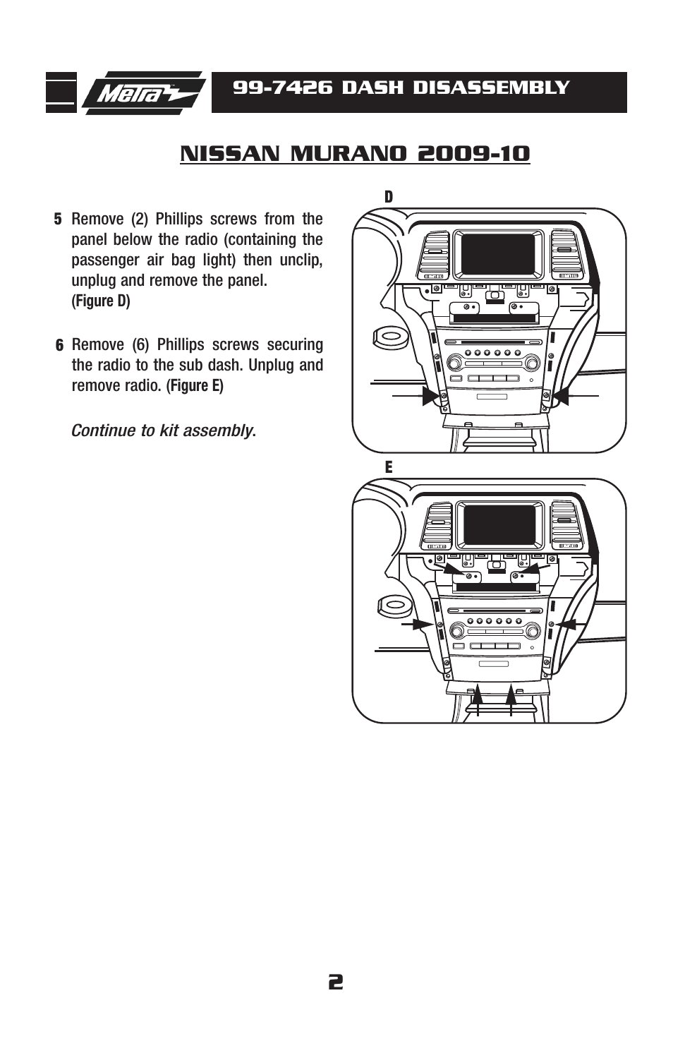 Metra Electronics NISSAN MURANO 99-7426 User Manual | Page 4 / 8