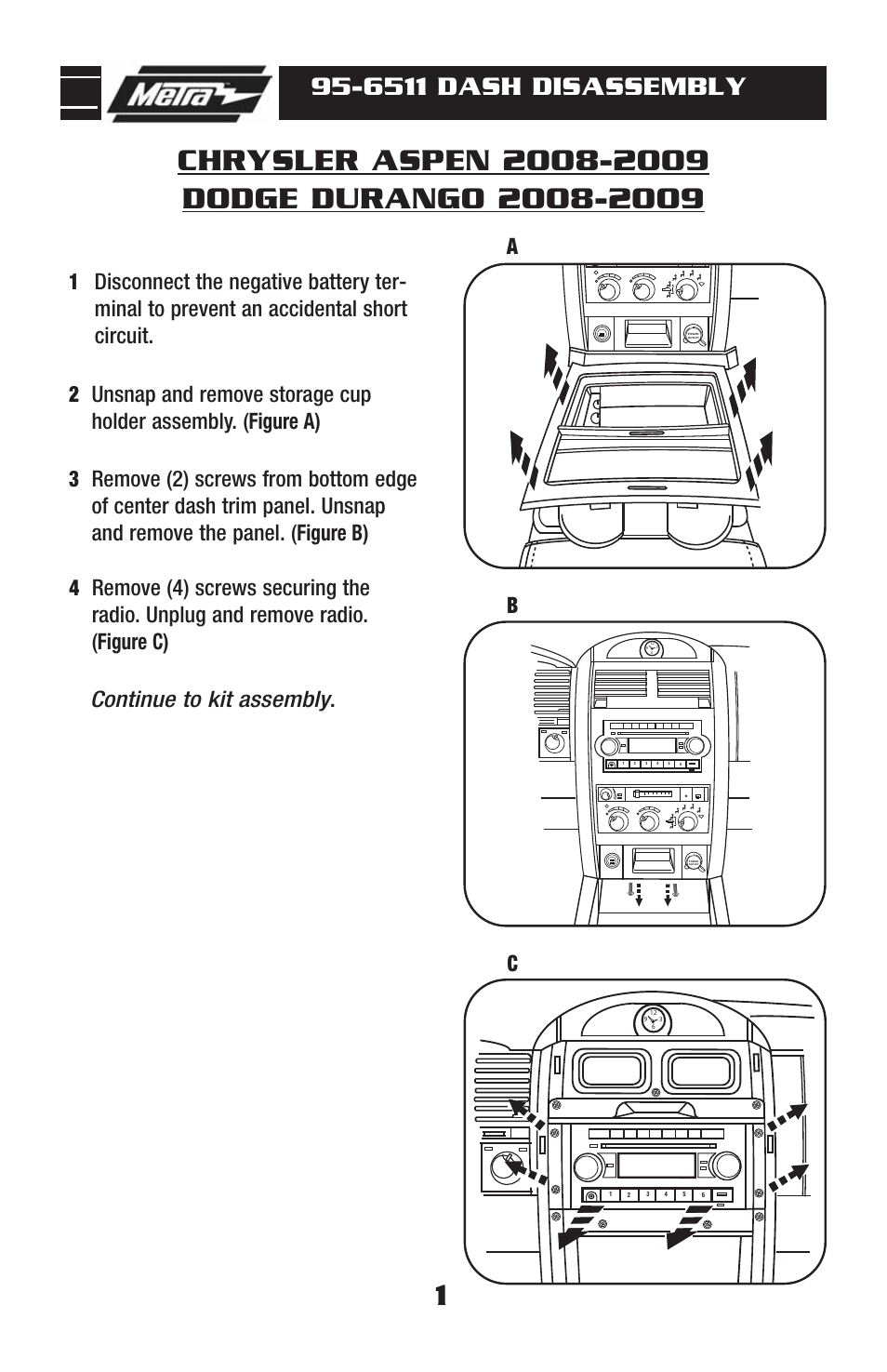 6511 dash disassembly | Metra Electronics 95-6511 User Manual | Page 3 / 20