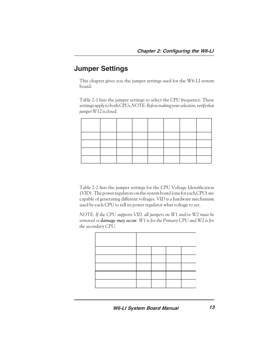 Jumper settings | Micronics PENTIUM PRO W6-LI User Manual | Page 15 / 82