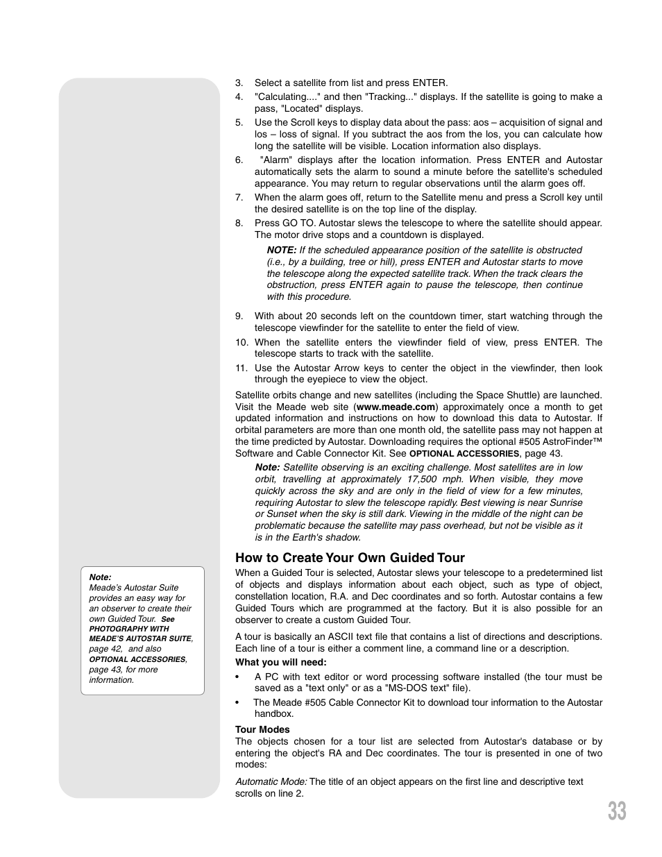 How to create your own guided tour | Meade Instruments ETX 90AT User Manual | Page 33 / 60