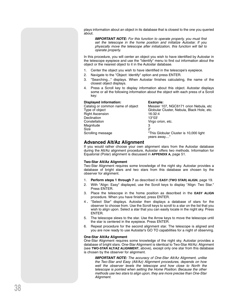 Advanced alt/az alignment | Meade Instruments ETX 90AT User Manual | Page 38 / 60