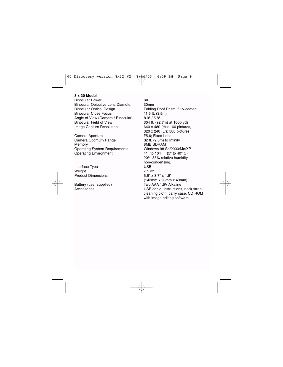 Meade Instruments Binocular and Digital Camera User Manual | Page 9 / 10