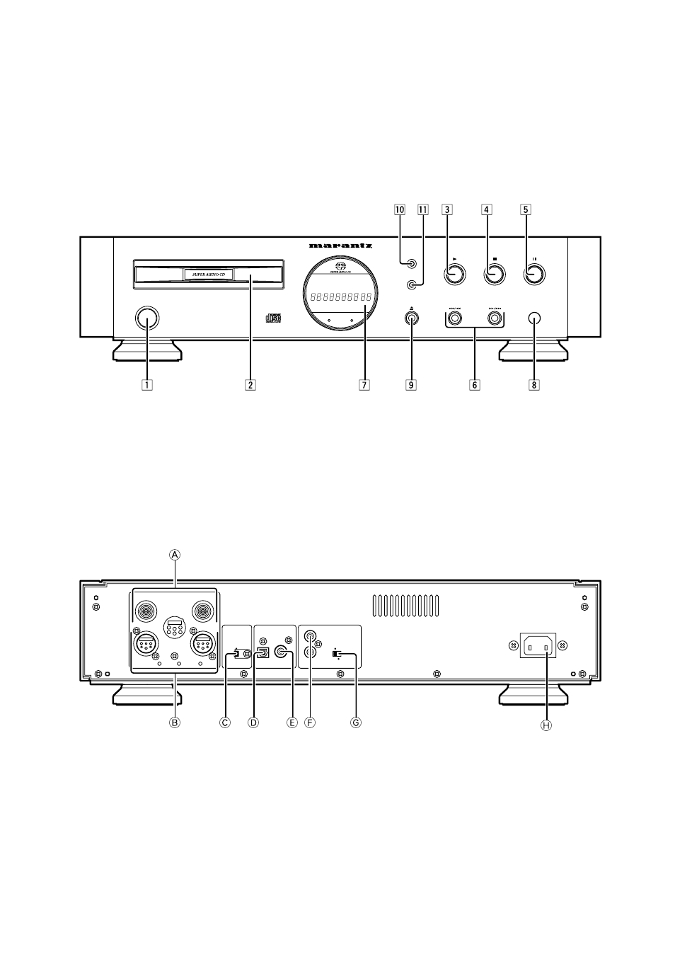 Front view rear view model sa-14, Zx m . n , ъ0 ъ1 v c b | Marantz SA-14 User Manual | Page 16 / 18