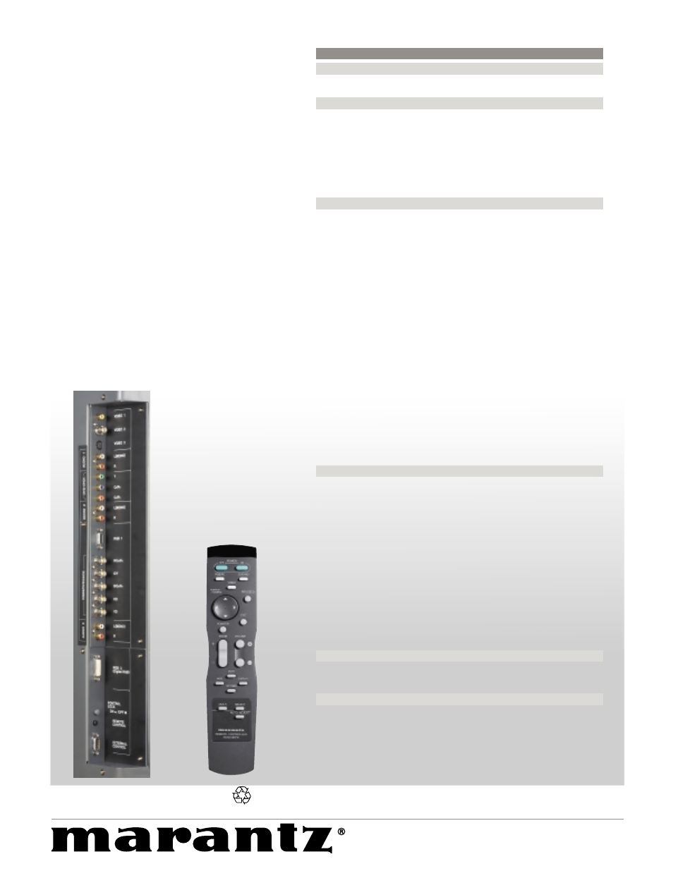 High definition plasma monitor pd5020, Specifications, Plasma panel | Inputs terminals, Other features, Regulations, General | Marantz PD5020D User Manual | Page 2 / 2