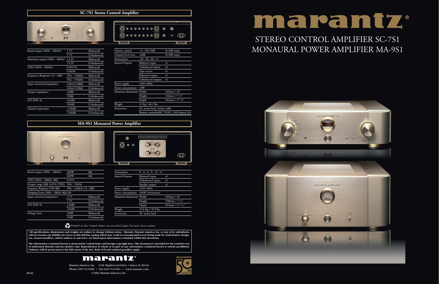 Marantz Reference Series SC-7S1 User Manual | 8 pages