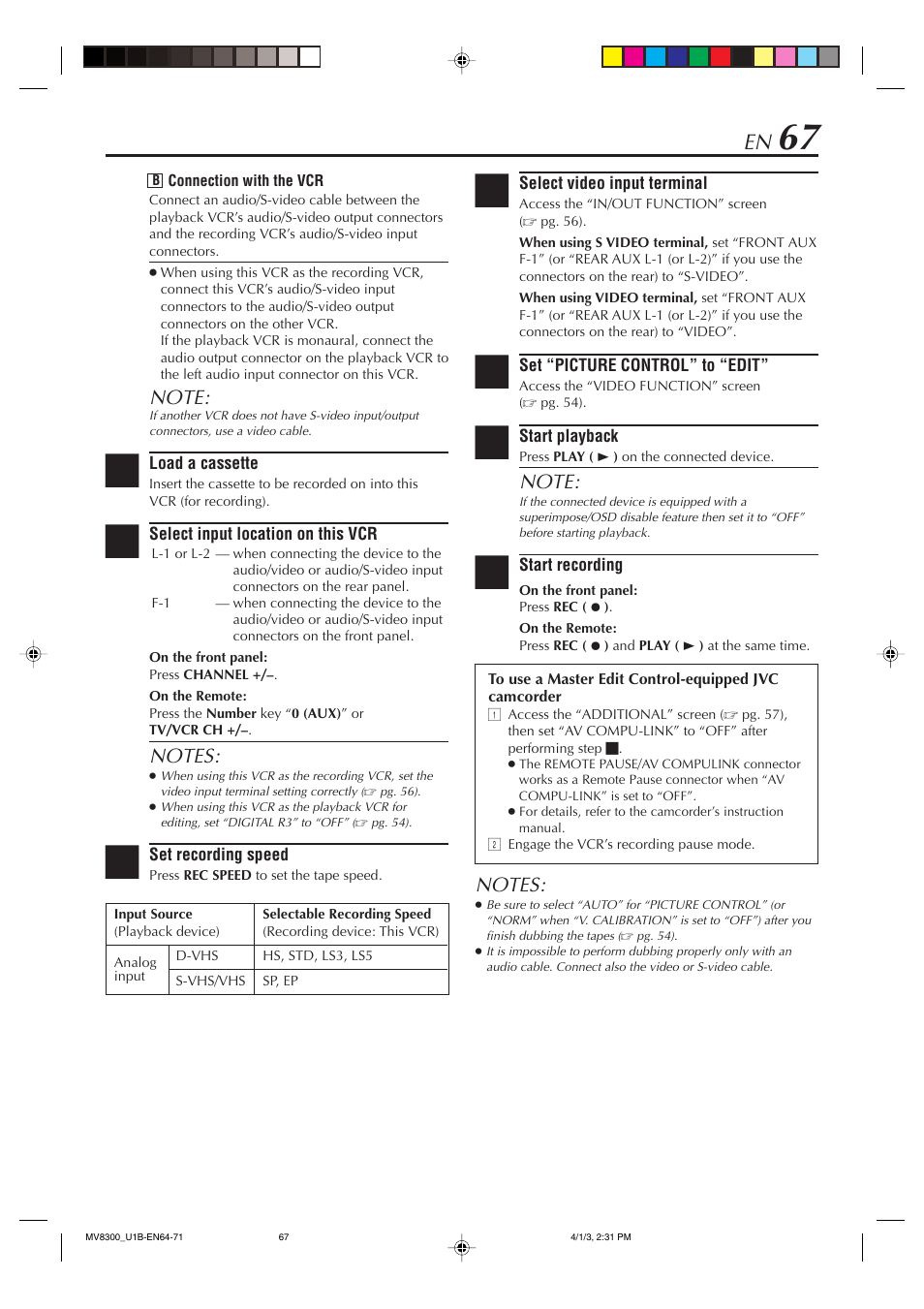 Marantz MV8300 User Manual | Page 67 / 88