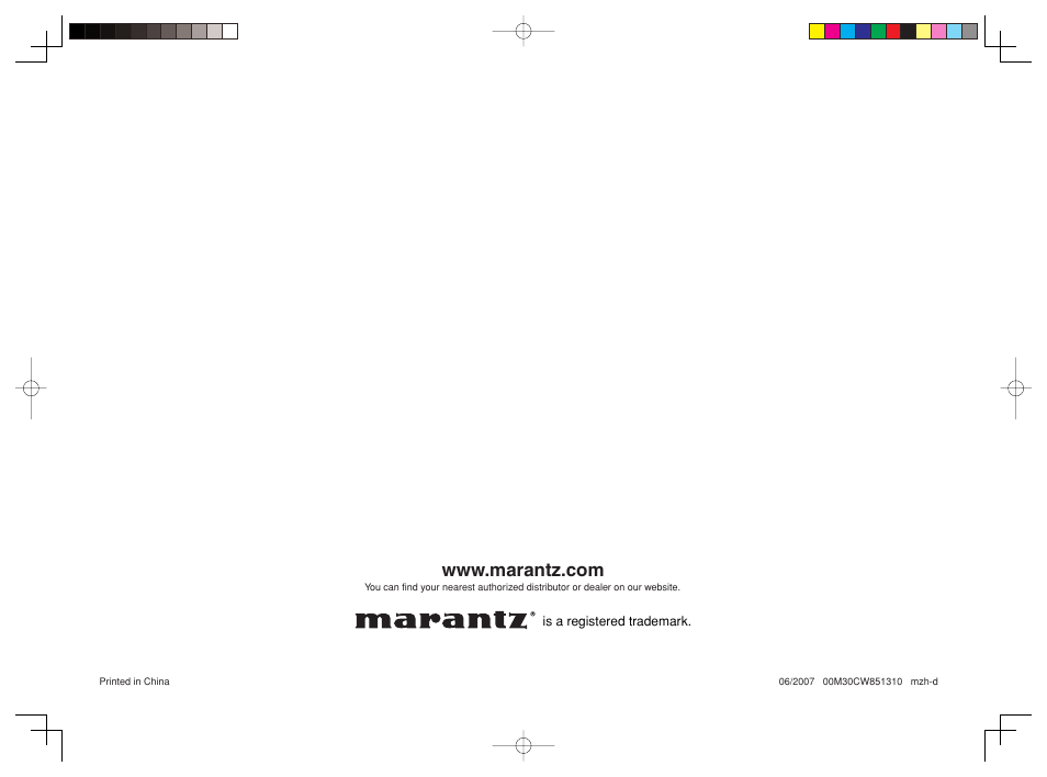 Marantz CD6002 User Manual | Page 34 / 34